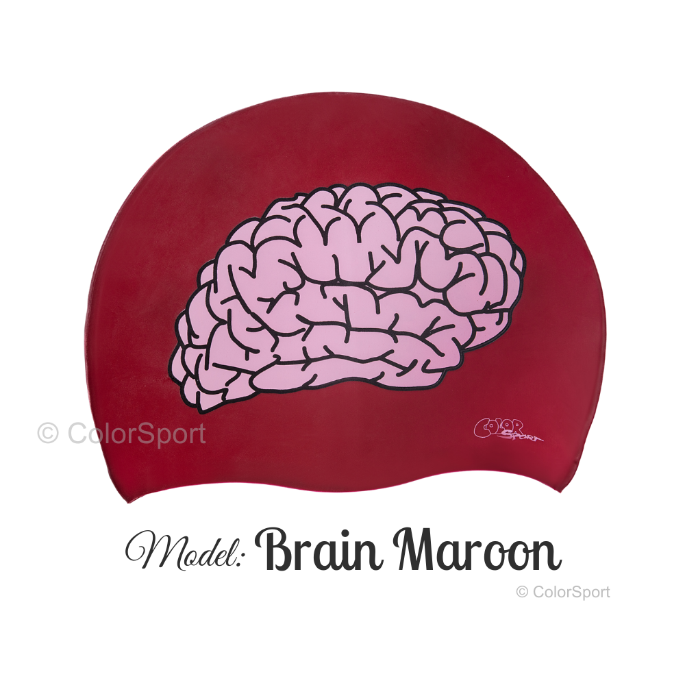 Úszósapka Mintás Limited Design - Brain Maroon