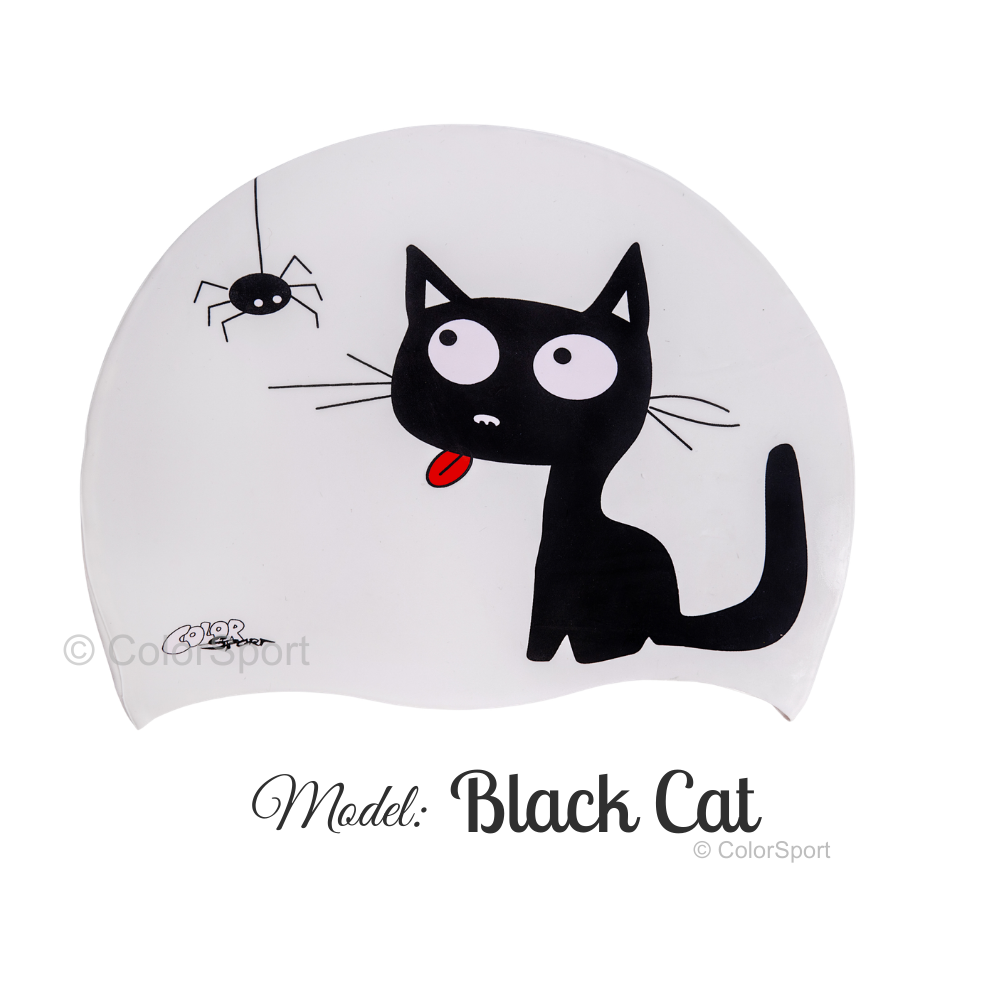 Úszósapka Mintás Limited Design - Black Cat
