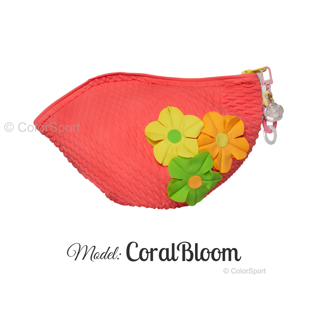 Vízálló piperetáska - CoralBloom - prémium szilikon úszósapka, kényelmes viselet, tartós úszófelszerelés, vízi sportok
