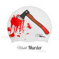 Úszósapka Mintás Limited Design - Murder - prémium szilikon úszósapka, kényelmes viselet, tartós úszófelszerelés, vízi sportok, felnőtt úszósapka, sport úszófelszerelés