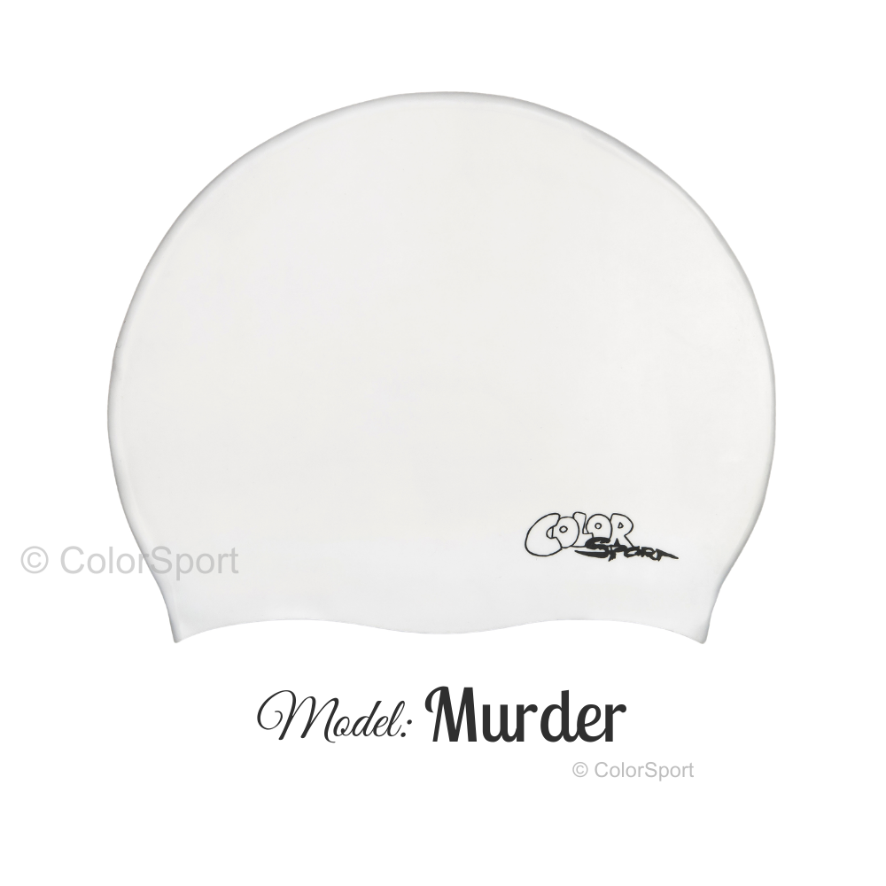 Úszósapka Mintás Limited Design - Murder - prémium szilikon úszósapka, kényelmes viselet, tartós úszófelszerelés, vízi sportok, felnőtt úszósapka, sport úszófelszerelés