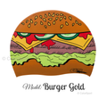 Úszósapka Mintás Limited Design - Burger Gold