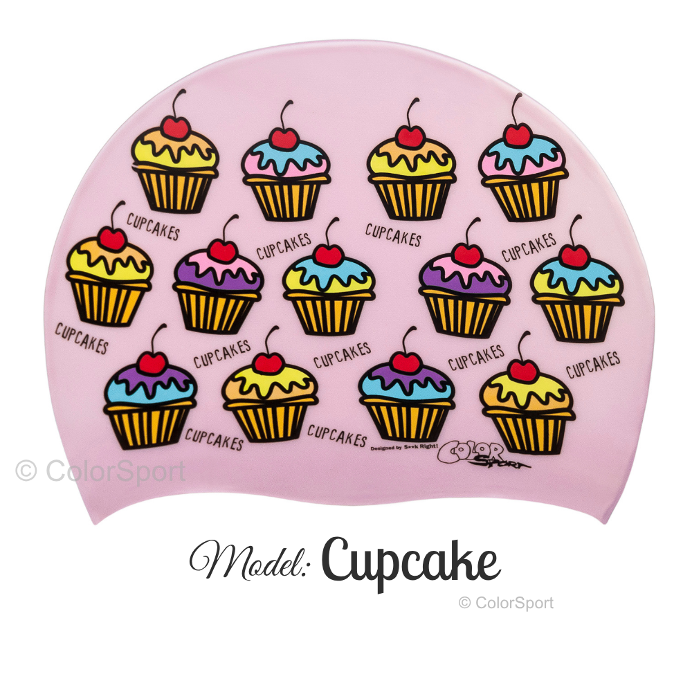 Úszósapka Mintás Limited Design - Cupcake