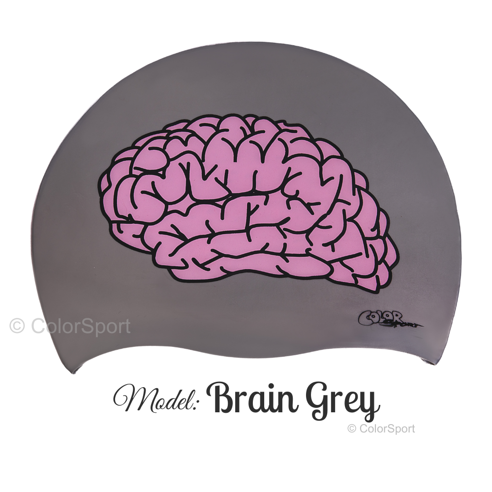 Úszósapka Mintás Limited Design - Brain Grey