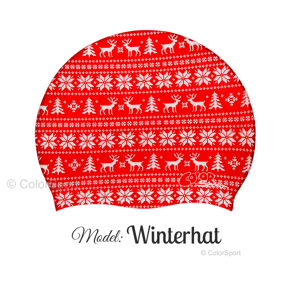 Úszósapka Mintás Limited Design - Winterhat - prémium szilikon úszósapka, kényelmes viselet, tartós úszófelszerelés, vízi sportok, felnőtt úszósapka, sport úszófelszerelés